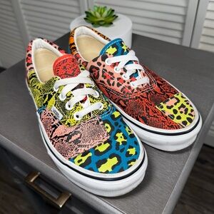 Vans Era Patchwork Leopard Snake Sneakers Multicolor colorful animal print